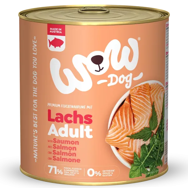 Wow Dog Adult | Mit Lachs 6x800g Dosen